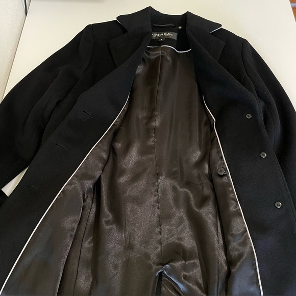 NWT Kristen Blake Walking Coat Wool Blend Notch Lapel Single Breasted Black 8 - Picture 13 of 16